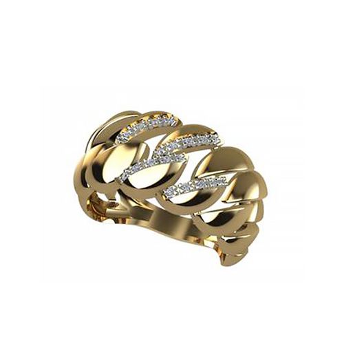 Anel Ouro Amarelo Diamante