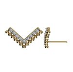 BR06400 Brinco Ouro Amarelo Topazio Branco