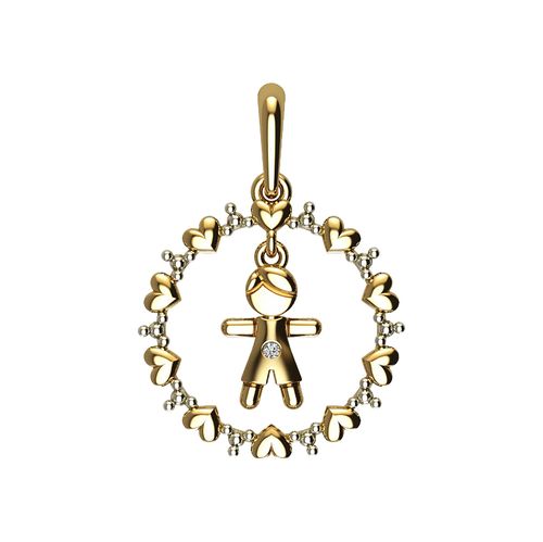 Pingente Menino Ouro Amarelo Diamantes