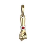 PI05635 Pingente Figa Ouro Amarelo Rubi