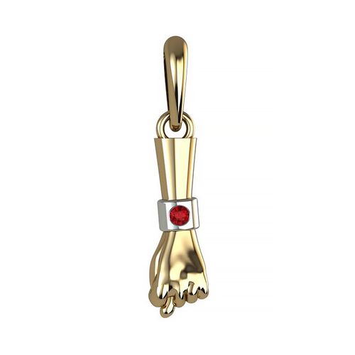 Pingente Figa Ouro Amarelo Rubi