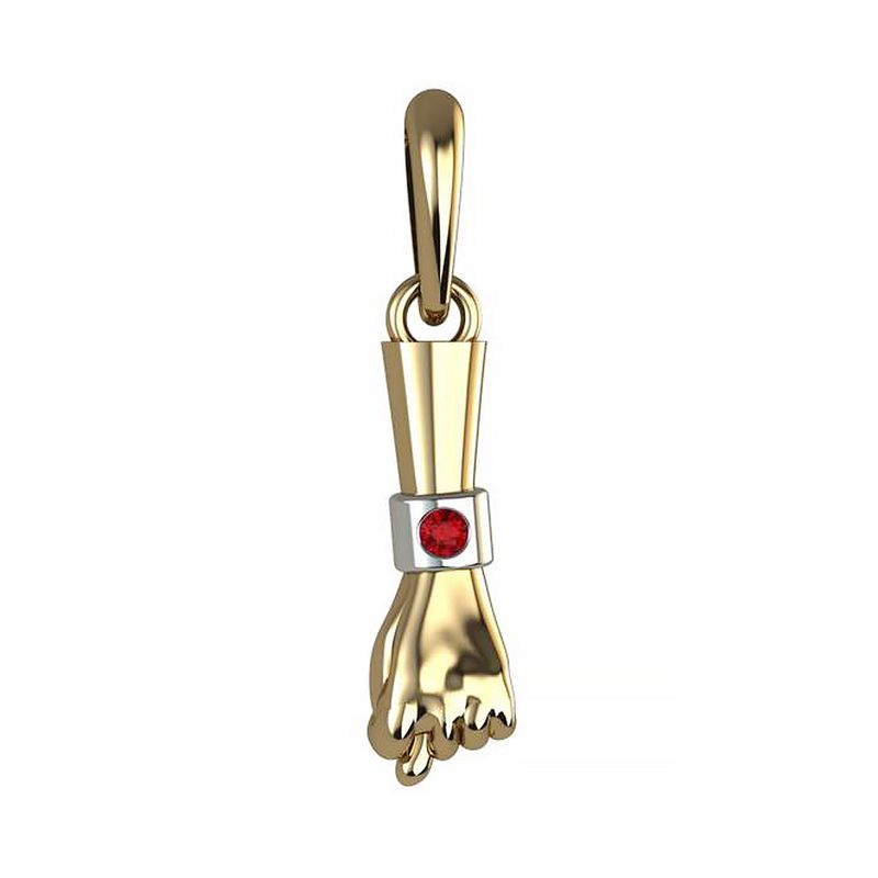 PI05635 Pingente Figa Ouro Amarelo Rubi