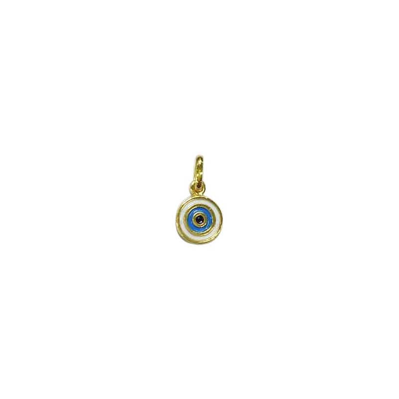 PI05781 Pingente Olho Grego Ouro Amarelo Esmaltado