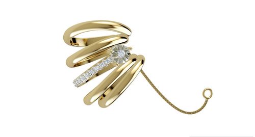 Piercing Ouro Amarelo Diamantes
