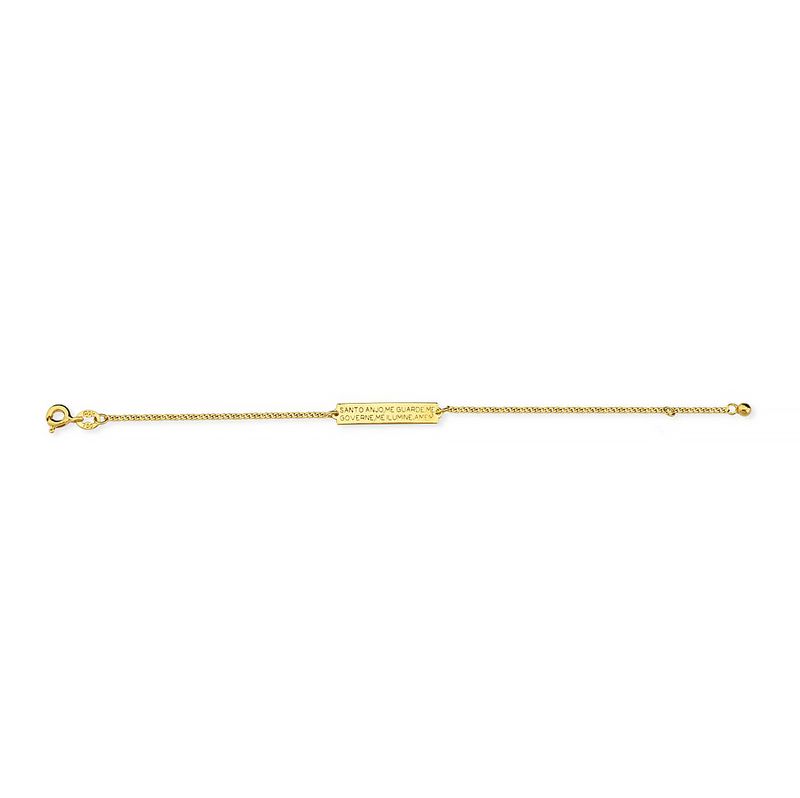 PU01081 Pulseira Oração Anjo da Guarda Ouro Amarelo