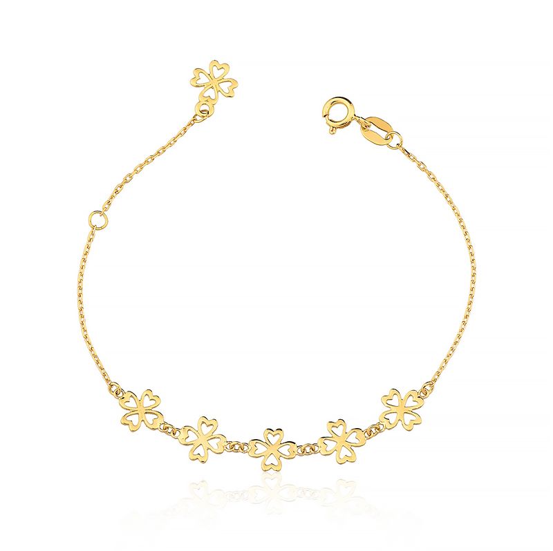 PU03049 Pulseira Trevo Ouro Amarelo