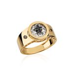 AN07793 Anel Ouro Amarelo com Espinélio