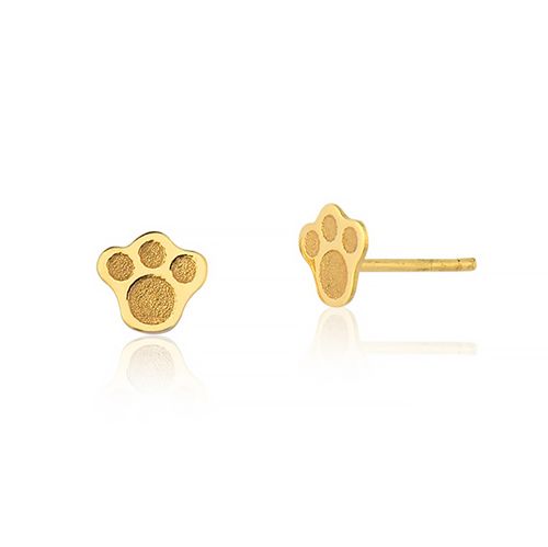 Brinco Patinha de Cachorro Ouro Amarelo