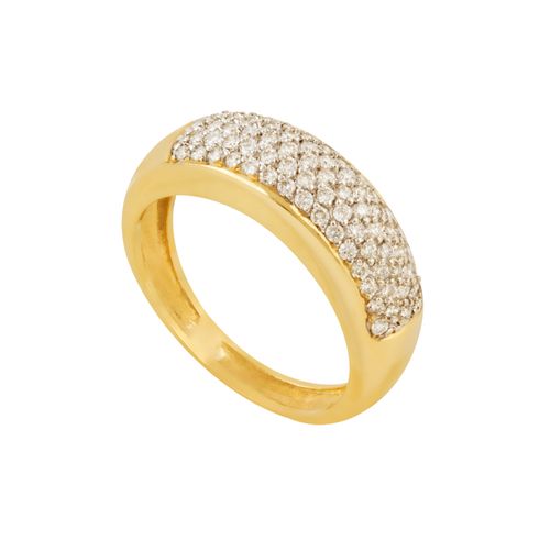 Meia Aliança Ouro Amarelo Diamante