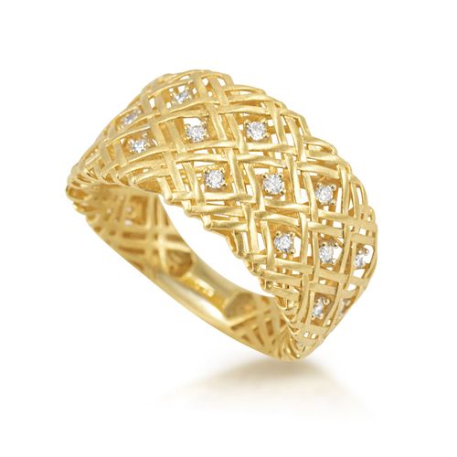Anel Ouro Amarelo Diamante