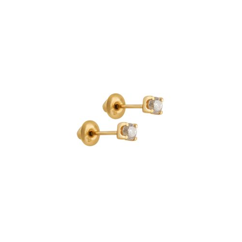 Brinco Solitário Ouro Amarelo Diamante