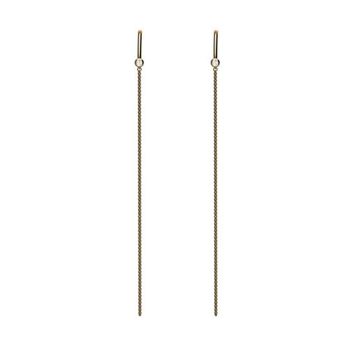 Brinco Ouro Amarelo Topazio Branco