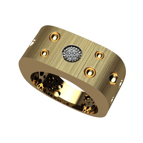 Anel Ouro Amarelo Diamante