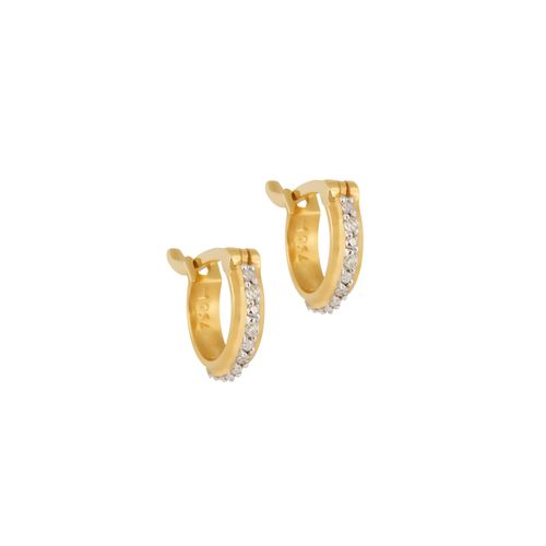 Argola Ouro Amarelo e Ródio Branco