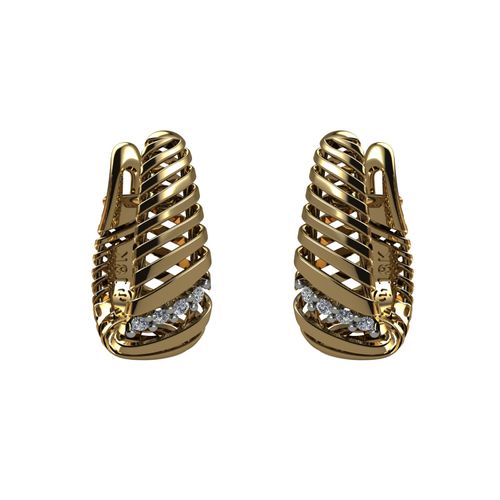 Argola Ouro Amarelo Diamante