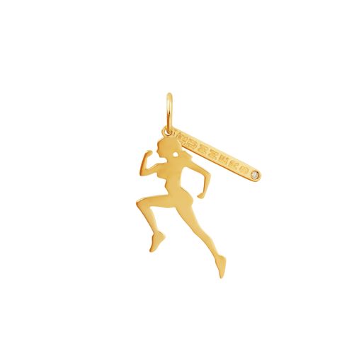 Pingente Atleta Ouro Amarelo Diamante