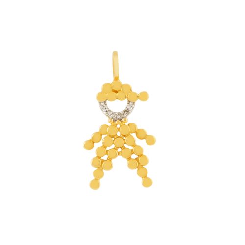 Pingente Menino Ouro Amarelo Diamante