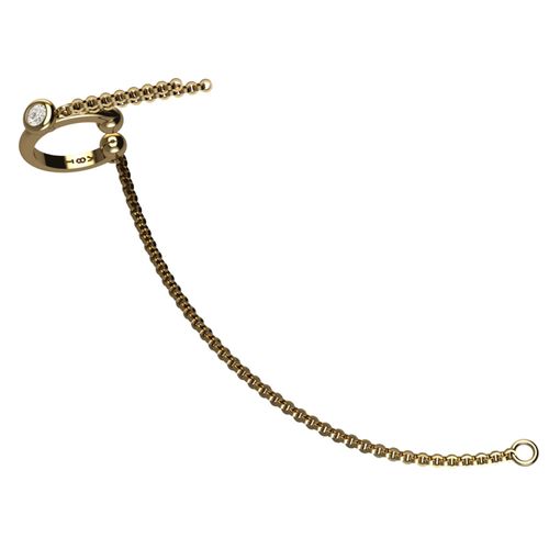 Piercing Ouro Amarelo Topázio Branco