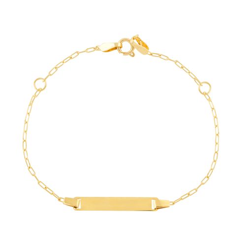 Pulseira Personalizável com Placa Ouro Amarel