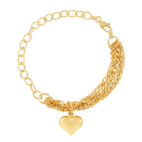 Pulseira com Coração Ouro Amarelo