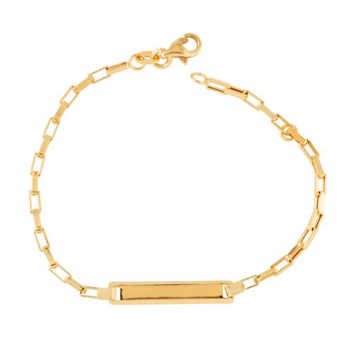 Pulseira Personalizável com Placa Ouro Amarel