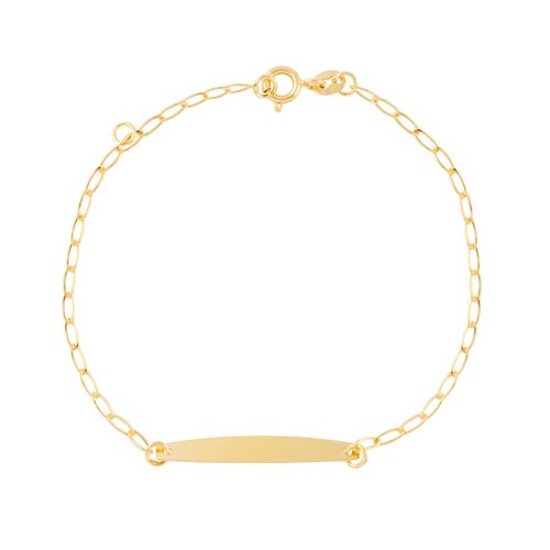 Pulseira Personalizável com Placa Ouro Amarel