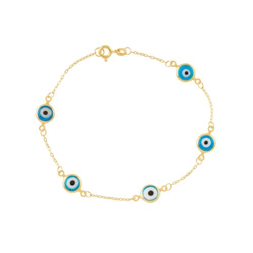 Pulseira Olho Grego Ouro Amarelo