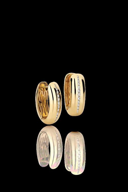 Argola Ouro Amarelo Diamante