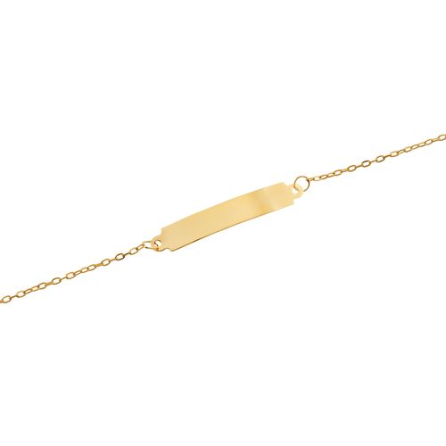 Pulseira Personalizável com Placa Ouro Amarel