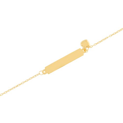 Pulseira Personalizável com Placa Ouro Amarel