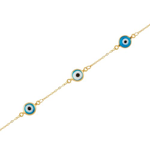 Pulseira Olho Grego Ouro Amarelo