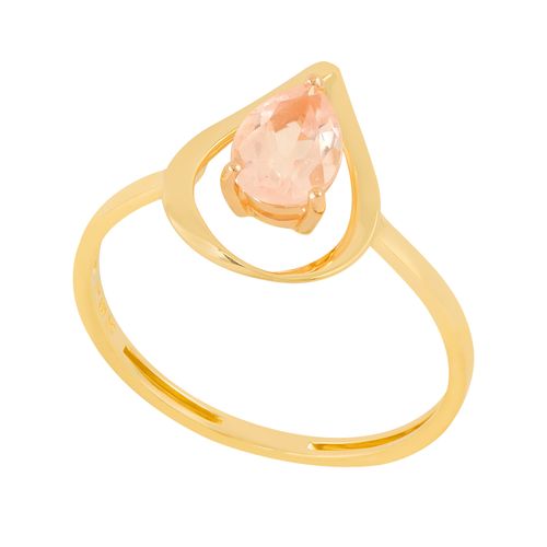 Anel Ouro Amarelo e Rosé Quartzo Rosa
