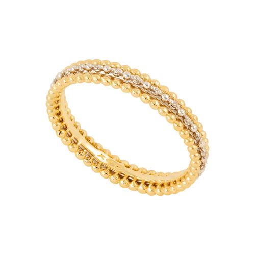 Aliança Inteira Ouro Amarelo e Branco