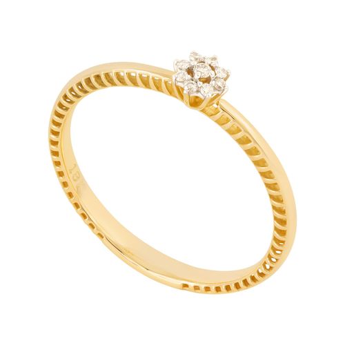 Anel Chuveiro Ouro Amarelo Diamante