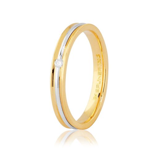 Aliança Anatômica Ouro Amarelo e Branco