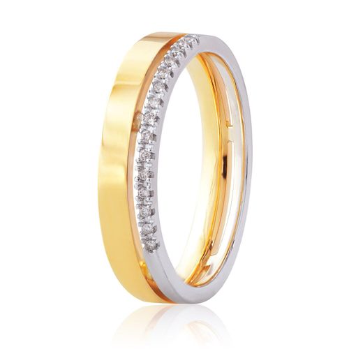 Aliança Anatômica Ouro Amarelo e Branco