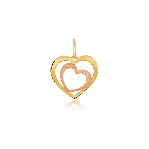 Pingente Coração Ouro Amarelo e Rosé