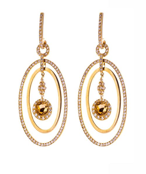 Brinco Ouro Amarelo Diamante