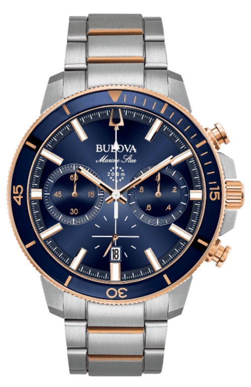 Relógio Bulova Masculino Prateado e Rosé