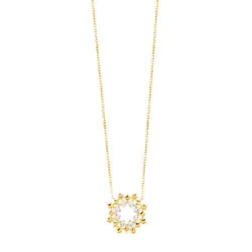 Colar Ouro Amarelo e Branco