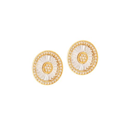 Brinco Pizza Ouro Amarelo Diamante