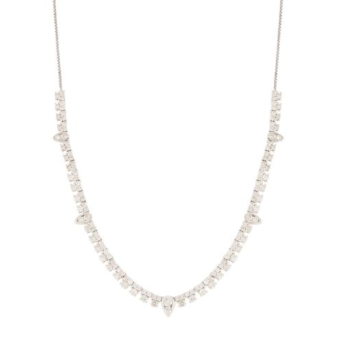 Colar Ouro Branco Diamante