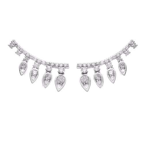 Brinco Ouro Branco Diamante