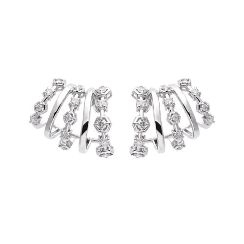 Brinco Ouro Branco Diamante