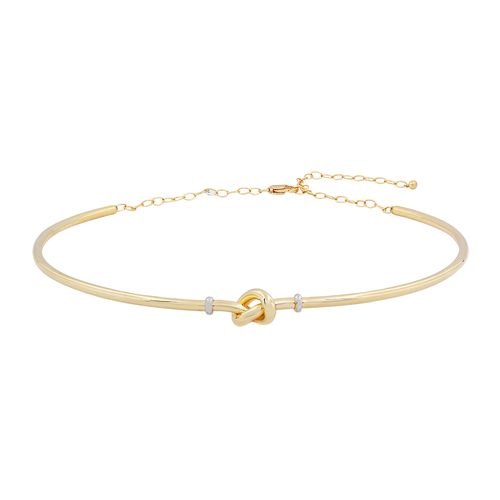Colar Chocker Ouro Amarelo e Branco