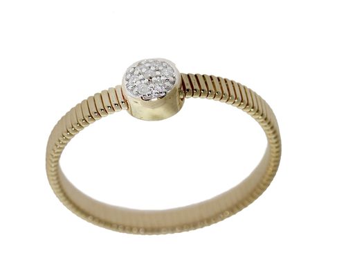 Anel Ouro Amarelo Diamantes