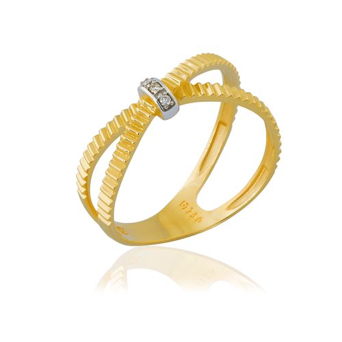 Anel Ouro Amarelo Diamante