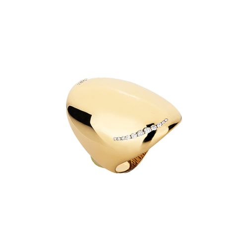 Anel Ouro Amarelo Diamantes