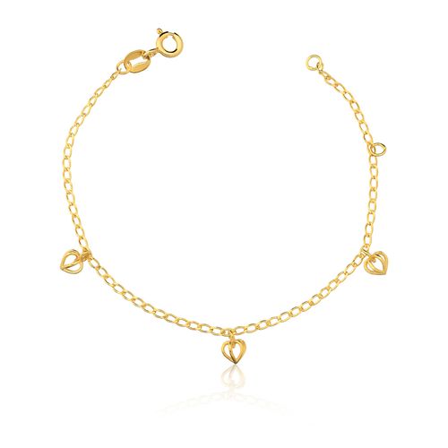 Pulseira Ouro Amarelo Coração
