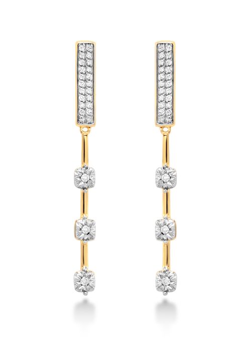 Brinco Ouro Amarelo Diamante